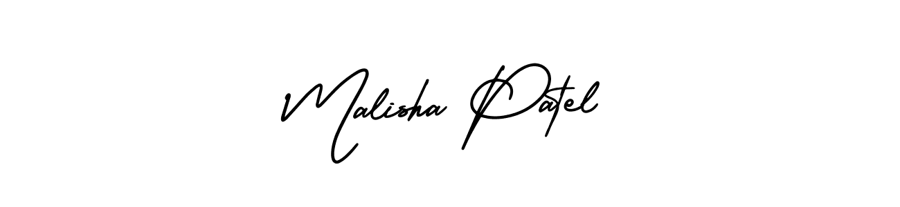 The best way (AmerikaSignatureDemo-Regular) to make a short signature is to pick only two or three words in your name. The name Malisha Patel include a total of six letters. For converting this name. Malisha Patel signature style 3 images and pictures png
