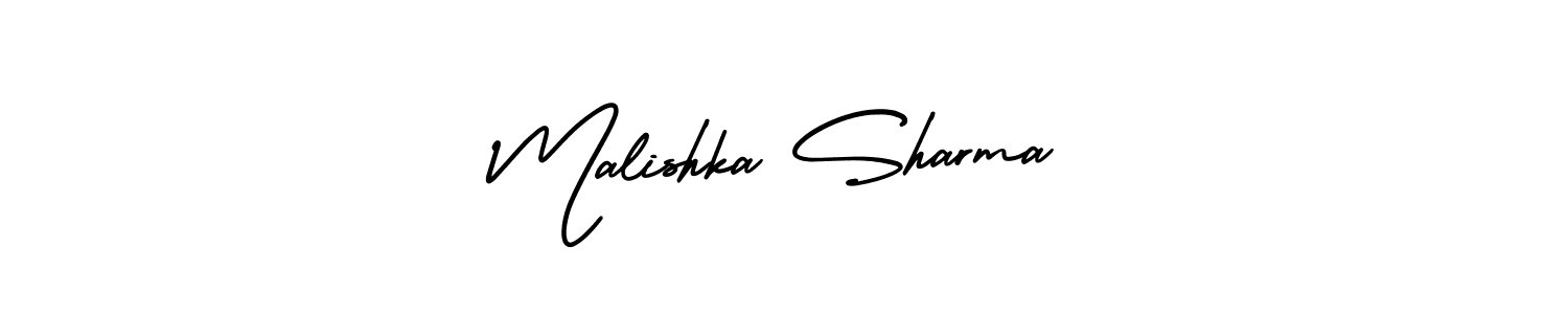 This is the best signature style for the Malishka Sharma name. Also you like these signature font (AmerikaSignatureDemo-Regular). Mix name signature. Malishka Sharma signature style 3 images and pictures png