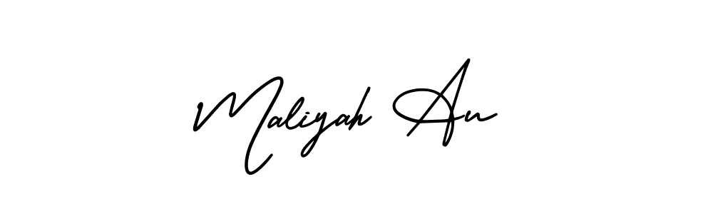 The best way (AmerikaSignatureDemo-Regular) to make a short signature is to pick only two or three words in your name. The name Maliyah Au include a total of six letters. For converting this name. Maliyah Au signature style 3 images and pictures png
