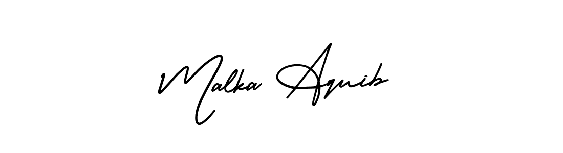 Also You can easily find your signature by using the search form. We will create Malka Aquib name handwritten signature images for you free of cost using AmerikaSignatureDemo-Regular sign style. Malka Aquib signature style 3 images and pictures png