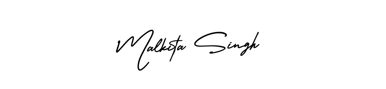 AmerikaSignatureDemo-Regular is a professional signature style that is perfect for those who want to add a touch of class to their signature. It is also a great choice for those who want to make their signature more unique. Get Malkita Singh name to fancy signature for free. Malkita Singh signature style 3 images and pictures png