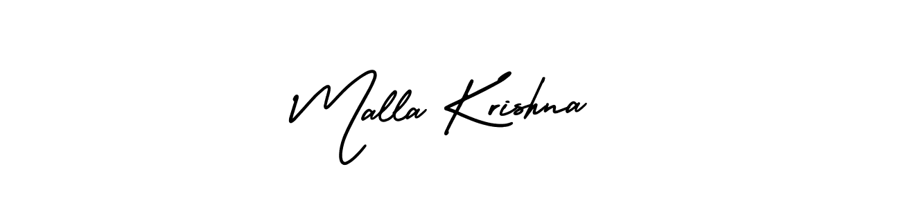 How to make Malla Krishna name signature. Use AmerikaSignatureDemo-Regular style for creating short signs online. This is the latest handwritten sign. Malla Krishna signature style 3 images and pictures png