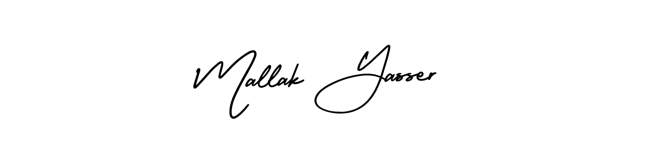 Mallak Yasser stylish signature style. Best Handwritten Sign (AmerikaSignatureDemo-Regular) for my name. Handwritten Signature Collection Ideas for my name Mallak Yasser. Mallak Yasser signature style 3 images and pictures png