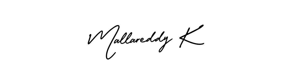 Make a beautiful signature design for name Mallareddy K. With this signature (AmerikaSignatureDemo-Regular) style, you can create a handwritten signature for free. Mallareddy K signature style 3 images and pictures png