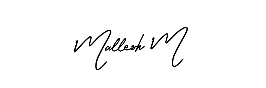 It looks lik you need a new signature style for name Mallesh M. Design unique handwritten (AmerikaSignatureDemo-Regular) signature with our free signature maker in just a few clicks. Mallesh M signature style 3 images and pictures png