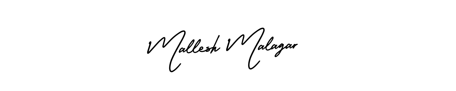 You should practise on your own different ways (AmerikaSignatureDemo-Regular) to write your name (Mallesh Malagar) in signature. don't let someone else do it for you. Mallesh Malagar signature style 3 images and pictures png