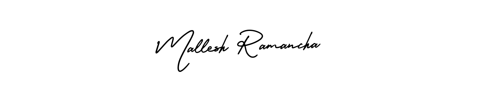 Create a beautiful signature design for name Mallesh Ramancha. With this signature (AmerikaSignatureDemo-Regular) fonts, you can make a handwritten signature for free. Mallesh Ramancha signature style 3 images and pictures png