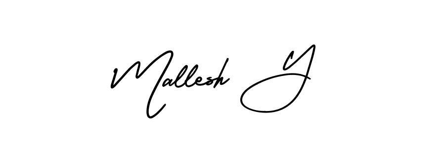 Also You can easily find your signature by using the search form. We will create Mallesh Y name handwritten signature images for you free of cost using AmerikaSignatureDemo-Regular sign style. Mallesh Y signature style 3 images and pictures png