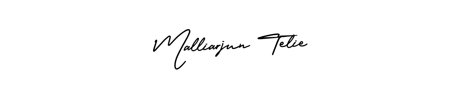 AmerikaSignatureDemo-Regular is a professional signature style that is perfect for those who want to add a touch of class to their signature. It is also a great choice for those who want to make their signature more unique. Get Malliarjun Telie name to fancy signature for free. Malliarjun Telie signature style 3 images and pictures png