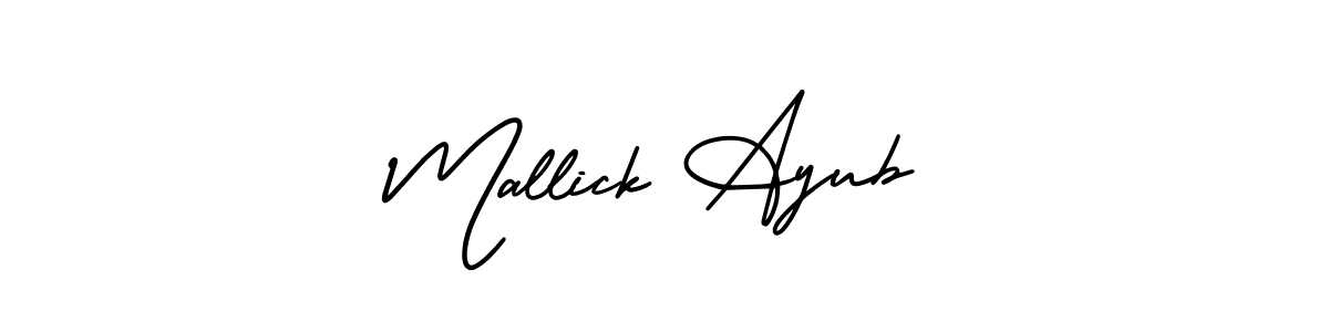 This is the best signature style for the Mallick Ayub name. Also you like these signature font (AmerikaSignatureDemo-Regular). Mix name signature. Mallick Ayub signature style 3 images and pictures png