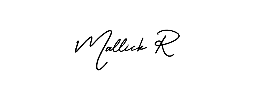 Use a signature maker to create a handwritten signature online. With this signature software, you can design (AmerikaSignatureDemo-Regular) your own signature for name Mallick R. Mallick R signature style 3 images and pictures png