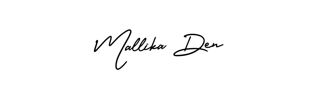 How to make Mallika Den name signature. Use AmerikaSignatureDemo-Regular style for creating short signs online. This is the latest handwritten sign. Mallika Den signature style 3 images and pictures png