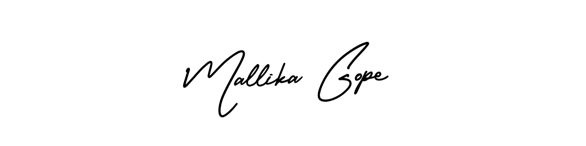 Also You can easily find your signature by using the search form. We will create Mallika Gope name handwritten signature images for you free of cost using AmerikaSignatureDemo-Regular sign style. Mallika Gope signature style 3 images and pictures png