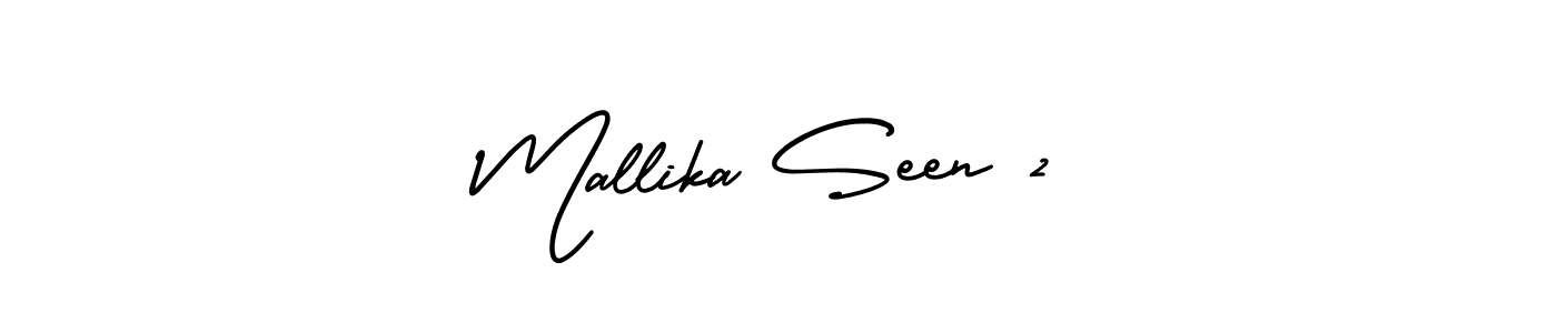 Also You can easily find your signature by using the search form. We will create Mallika Seen 2 name handwritten signature images for you free of cost using AmerikaSignatureDemo-Regular sign style. Mallika Seen 2 signature style 3 images and pictures png