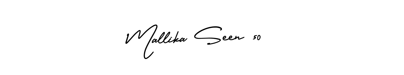 Also we have Mallika Seen 50  name is the best signature style. Create professional handwritten signature collection using AmerikaSignatureDemo-Regular autograph style. Mallika Seen 50  signature style 3 images and pictures png