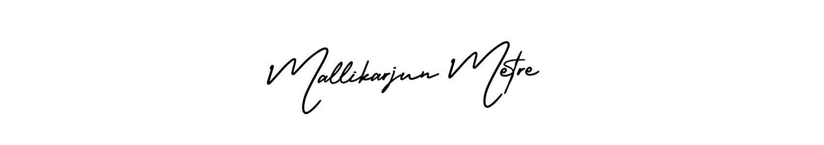 The best way (AmerikaSignatureDemo-Regular) to make a short signature is to pick only two or three words in your name. The name Mallikarjun Metre include a total of six letters. For converting this name. Mallikarjun Metre signature style 3 images and pictures png