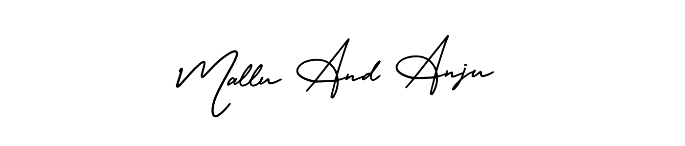 Also we have Mallu And Anju name is the best signature style. Create professional handwritten signature collection using AmerikaSignatureDemo-Regular autograph style. Mallu And Anju signature style 3 images and pictures png