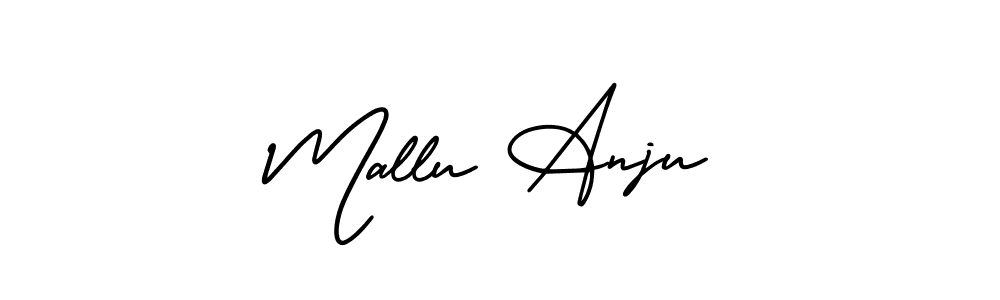 Mallu Anju stylish signature style. Best Handwritten Sign (AmerikaSignatureDemo-Regular) for my name. Handwritten Signature Collection Ideas for my name Mallu Anju. Mallu Anju signature style 3 images and pictures png