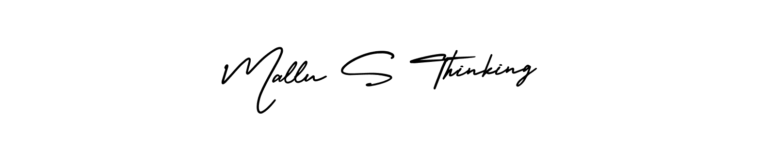 How to make Mallu S Thinking name signature. Use AmerikaSignatureDemo-Regular style for creating short signs online. This is the latest handwritten sign. Mallu S Thinking signature style 3 images and pictures png