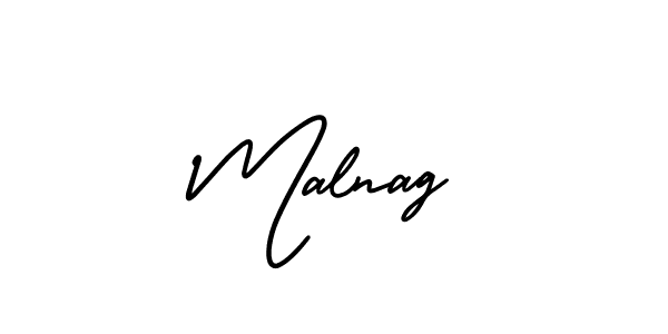 How to make Malnag name signature. Use AmerikaSignatureDemo-Regular style for creating short signs online. This is the latest handwritten sign. Malnag signature style 3 images and pictures png