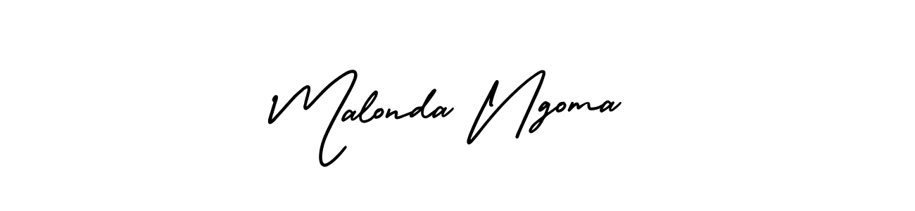 The best way (AmerikaSignatureDemo-Regular) to make a short signature is to pick only two or three words in your name. The name Malonda Ngoma include a total of six letters. For converting this name. Malonda Ngoma signature style 3 images and pictures png