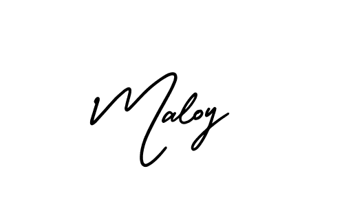 How to make Maloy name signature. Use AmerikaSignatureDemo-Regular style for creating short signs online. This is the latest handwritten sign. Maloy signature style 3 images and pictures png