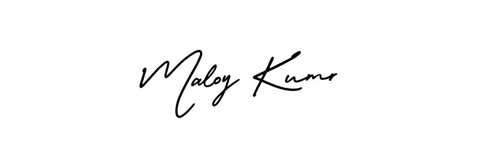 How to make Maloy Kumr name signature. Use AmerikaSignatureDemo-Regular style for creating short signs online. This is the latest handwritten sign. Maloy Kumr signature style 3 images and pictures png
