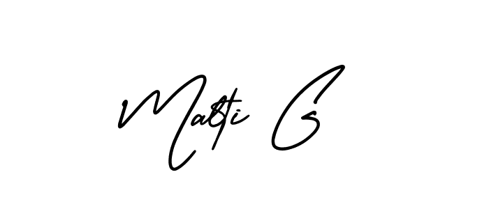 Also You can easily find your signature by using the search form. We will create Malti G name handwritten signature images for you free of cost using AmerikaSignatureDemo-Regular sign style. Malti G signature style 3 images and pictures png