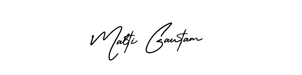 Make a beautiful signature design for name Malti Gautam. With this signature (AmerikaSignatureDemo-Regular) style, you can create a handwritten signature for free. Malti Gautam signature style 3 images and pictures png