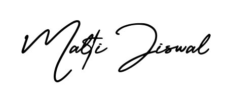 A sleek calligraphic signature for name Malti Jiswal utilizing AmerikaSignatureDemo-Regular styling. Great for adding personal signatures to photos and art. Malti Jiswal signature style 3 images and pictures png