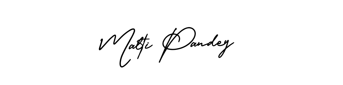How to Draw Malti Pandey signature style? AmerikaSignatureDemo-Regular is a latest design signature styles for name Malti Pandey. Malti Pandey signature style 3 images and pictures png