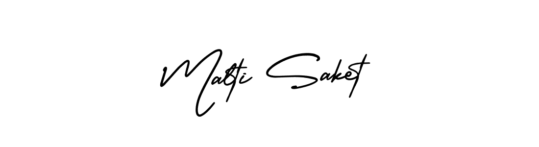 Make a beautiful signature design for name Malti Saket. With this signature (AmerikaSignatureDemo-Regular) style, you can create a handwritten signature for free. Malti Saket signature style 3 images and pictures png