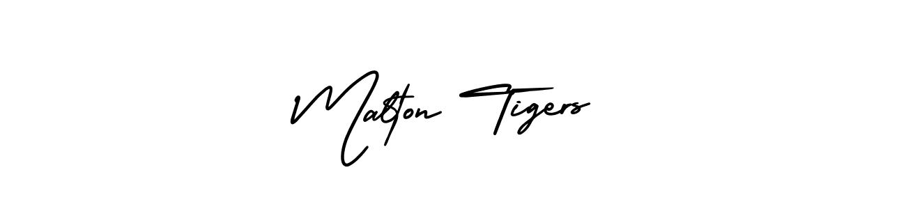 Similarly AmerikaSignatureDemo-Regular is the best handwritten signature design. Signature creator online .You can use it as an online autograph creator for name Malton Tigers. Malton Tigers signature style 3 images and pictures png
