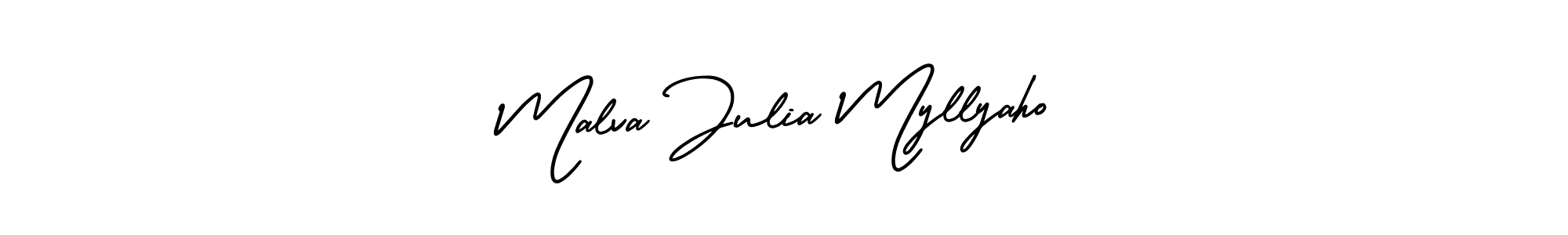 This is the best signature style for the Malva Julia Myllyaho name. Also you like these signature font (AmerikaSignatureDemo-Regular). Mix name signature. Malva Julia Myllyaho signature style 3 images and pictures png