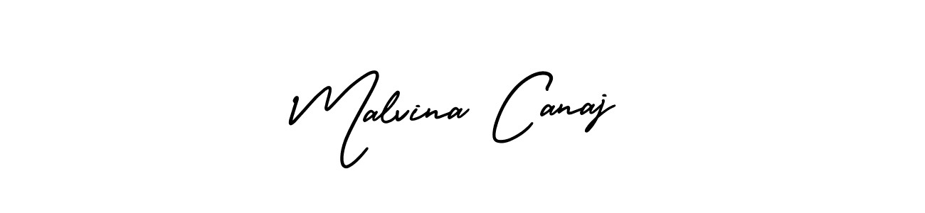 You should practise on your own different ways (AmerikaSignatureDemo-Regular) to write your name (Malvina Canaj) in signature. don't let someone else do it for you. Malvina Canaj signature style 3 images and pictures png