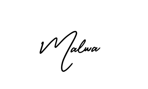 You should practise on your own different ways (AmerikaSignatureDemo-Regular) to write your name (Malwa) in signature. don't let someone else do it for you. Malwa signature style 3 images and pictures png