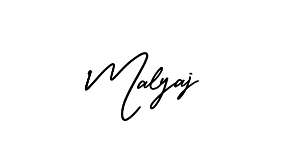 Use a signature maker to create a handwritten signature online. With this signature software, you can design (AmerikaSignatureDemo-Regular) your own signature for name Malyaj. Malyaj signature style 3 images and pictures png