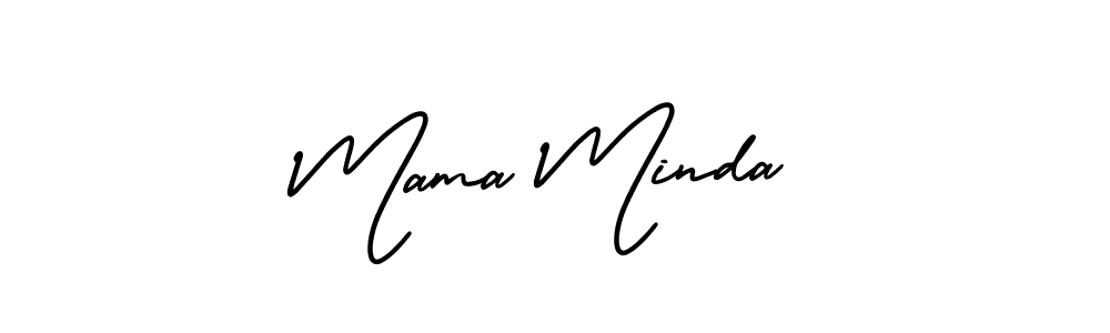 The best way (AmerikaSignatureDemo-Regular) to make a short signature is to pick only two or three words in your name. The name Mama Minda include a total of six letters. For converting this name. Mama Minda signature style 3 images and pictures png