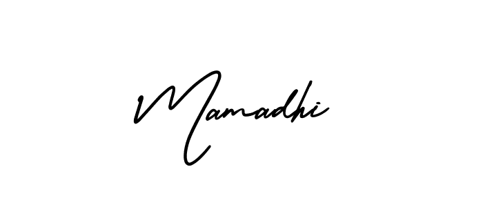 Design your own signature with our free online signature maker. With this signature software, you can create a handwritten (AmerikaSignatureDemo-Regular) signature for name Mamadhi. Mamadhi signature style 3 images and pictures png
