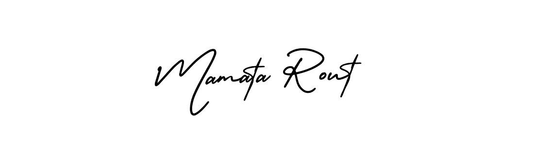 The best way (AmerikaSignatureDemo-Regular) to make a short signature is to pick only two or three words in your name. The name Mamata Rout include a total of six letters. For converting this name. Mamata Rout signature style 3 images and pictures png
