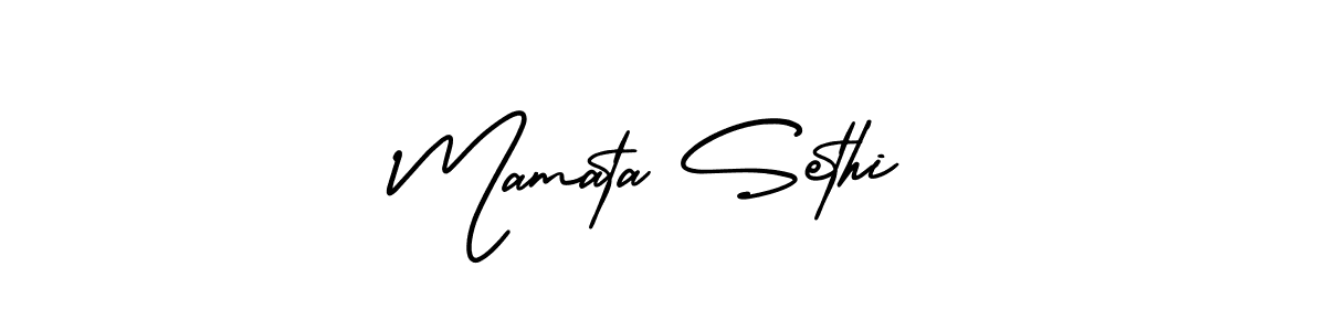 The best way (AmerikaSignatureDemo-Regular) to make a short signature is to pick only two or three words in your name. The name Mamata Sethi include a total of six letters. For converting this name. Mamata Sethi signature style 3 images and pictures png