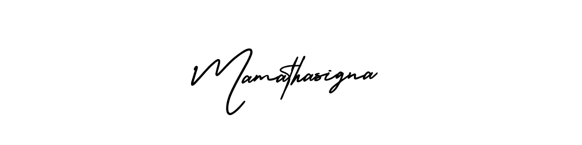 The best way (AmerikaSignatureDemo-Regular) to make a short signature is to pick only two or three words in your name. The name Mamathasigna include a total of six letters. For converting this name. Mamathasigna signature style 3 images and pictures png