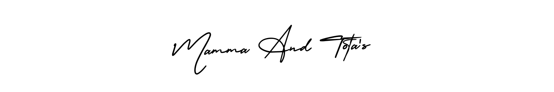 Make a beautiful signature design for name Mamma And Tota’s. With this signature (AmerikaSignatureDemo-Regular) style, you can create a handwritten signature for free. Mamma And Tota’s signature style 3 images and pictures png