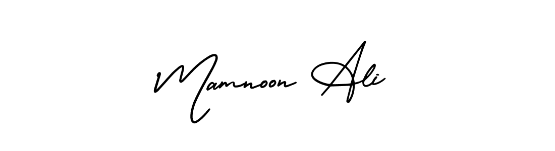 How to make Mamnoon Ali name signature. Use AmerikaSignatureDemo-Regular style for creating short signs online. This is the latest handwritten sign. Mamnoon Ali signature style 3 images and pictures png