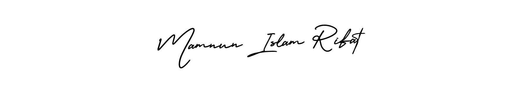 Similarly AmerikaSignatureDemo-Regular is the best handwritten signature design. Signature creator online .You can use it as an online autograph creator for name Mamnun Islam Rifat. Mamnun Islam Rifat signature style 3 images and pictures png