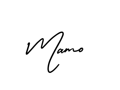 Use a signature maker to create a handwritten signature online. With this signature software, you can design (AmerikaSignatureDemo-Regular) your own signature for name Mamo. Mamo signature style 3 images and pictures png