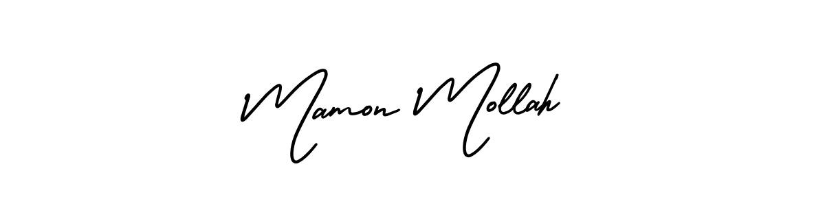 Mamon Mollah stylish signature style. Best Handwritten Sign (AmerikaSignatureDemo-Regular) for my name. Handwritten Signature Collection Ideas for my name Mamon Mollah. Mamon Mollah signature style 3 images and pictures png