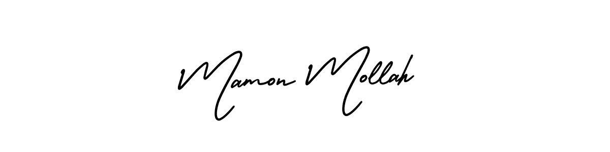 Also You can easily find your signature by using the search form. We will create Mamon Mollah name handwritten signature images for you free of cost using AmerikaSignatureDemo-Regular sign style. Mamon Mollah signature style 3 images and pictures png