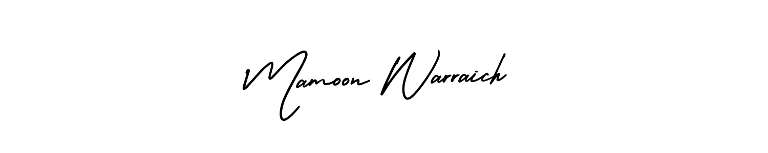 Make a beautiful signature design for name Mamoon Warraich. With this signature (AmerikaSignatureDemo-Regular) style, you can create a handwritten signature for free. Mamoon Warraich signature style 3 images and pictures png