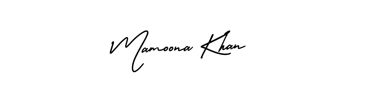 Make a short Mamoona Khan signature style. Manage your documents anywhere anytime using AmerikaSignatureDemo-Regular. Create and add eSignatures, submit forms, share and send files easily. Mamoona Khan signature style 3 images and pictures png